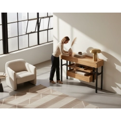 KONSOLA Z SZUFLADĄ DREWNO LITE DĄB OLCHA SKD-301